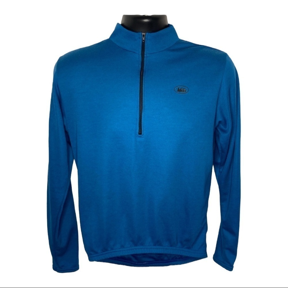 REI Bicycle 1/4 Zip Front And Back Zip Pocket Sz M